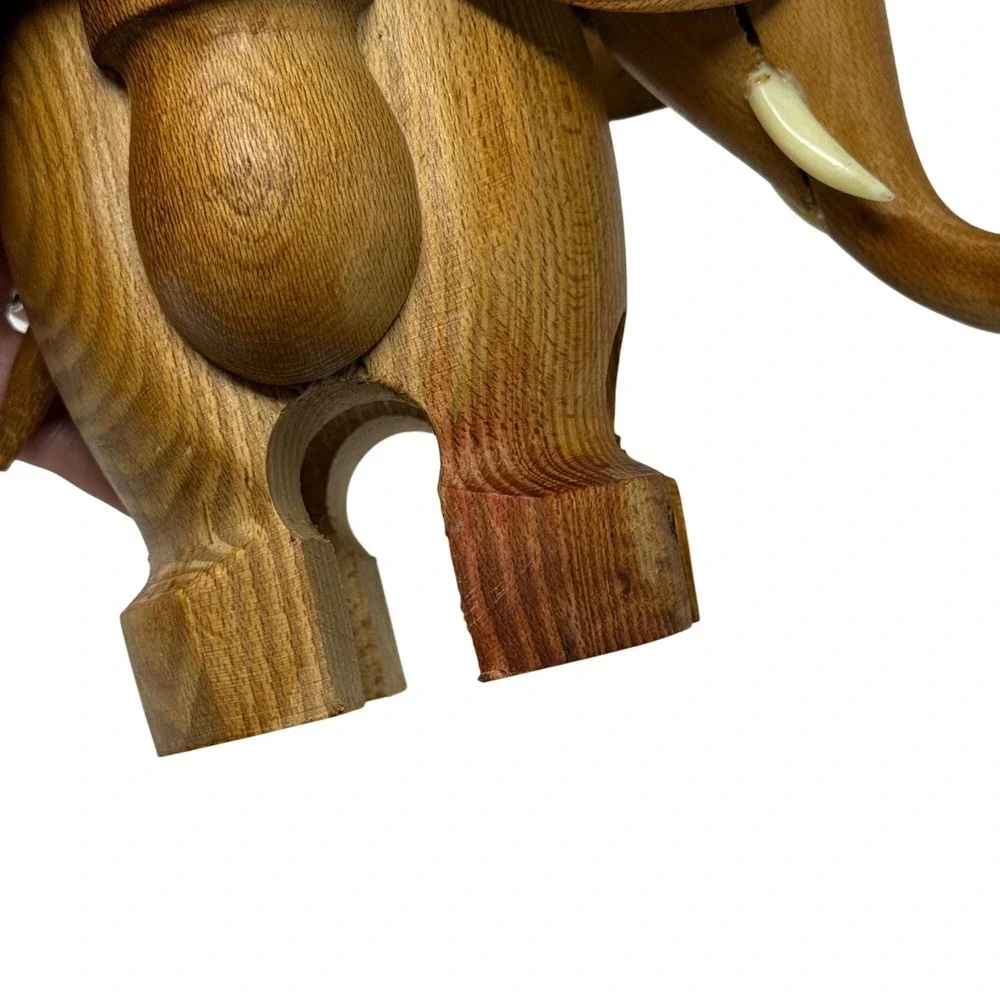 MCM Elephant Toothpick Holder‎ Wood Bar Cart Pick Holder Appetizers Cocktails C